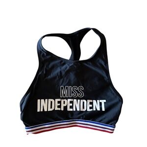 No Boundaries “Miss Independent” Size Large Racerback Sports Bra
